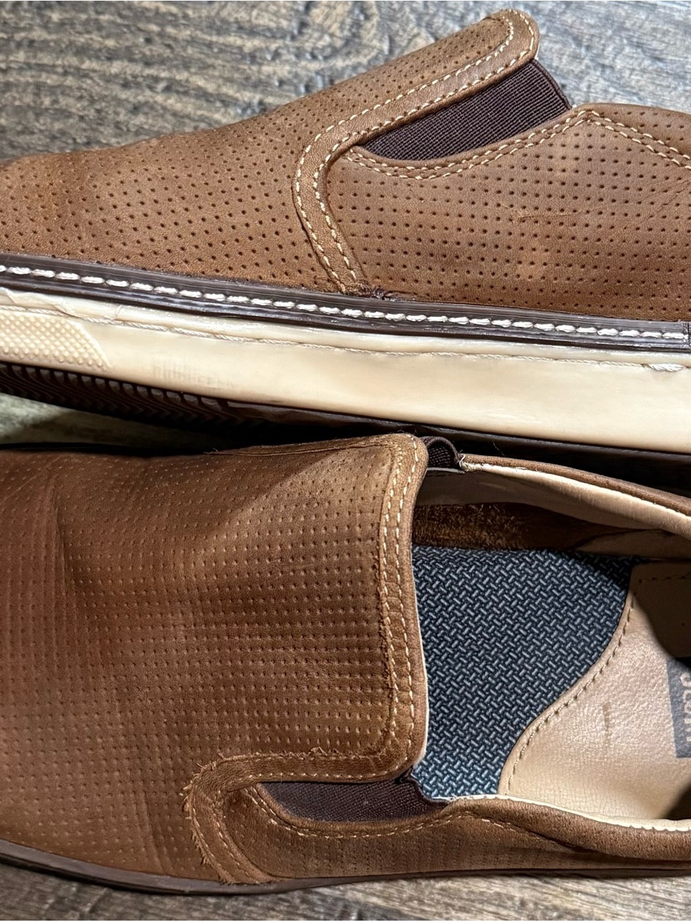Johnston & Murphy Perforated Tan Slip-On Loafers - Picture 5 of 5